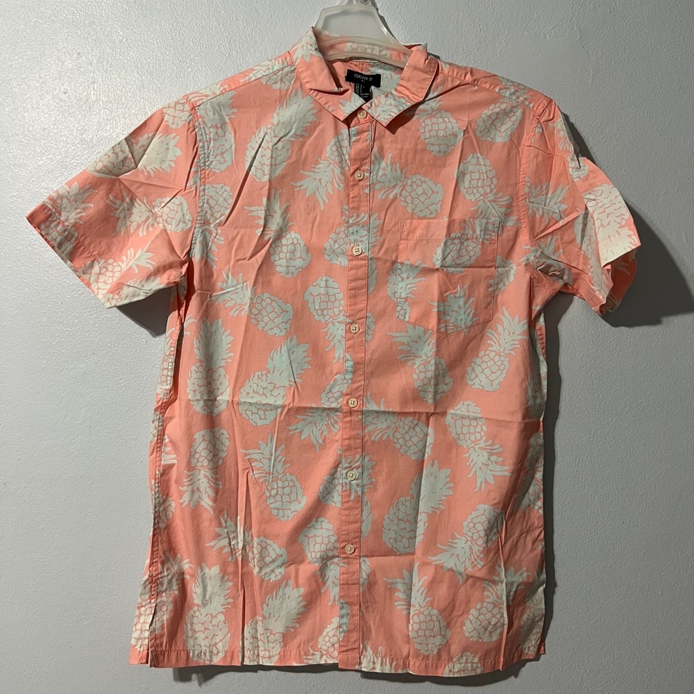 Pineapple Button-up Shirt - Forever 21